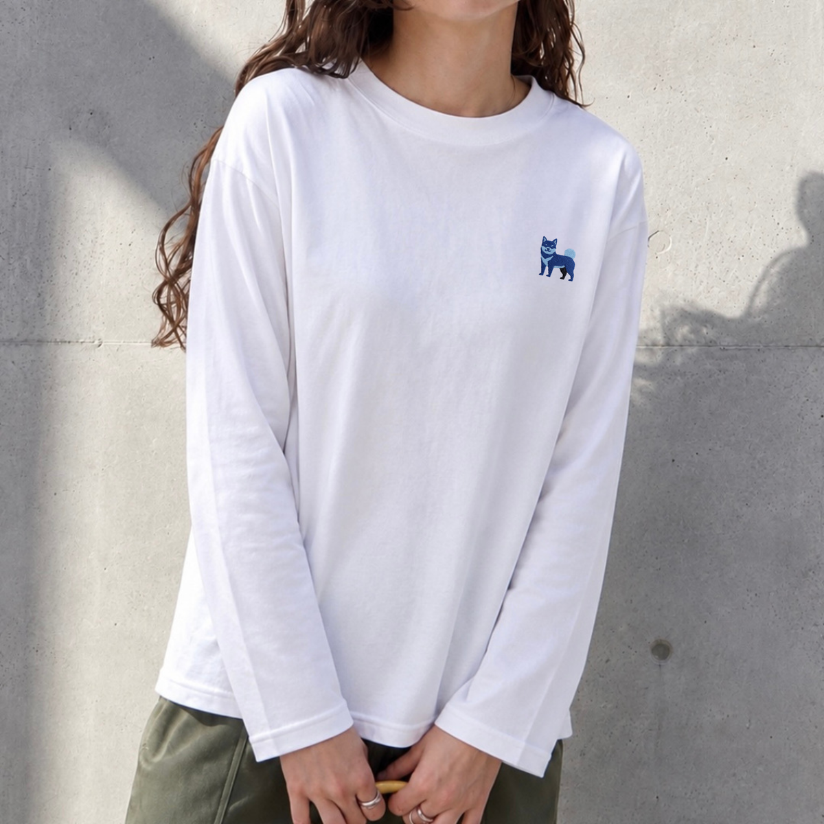 SHIBATOIROロゴ刺繍ロングTシャツ - YOI（宵）